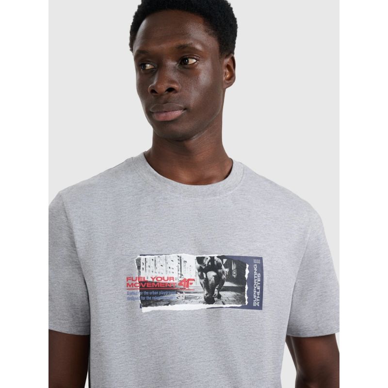 Men's regular printed T-shirt 4F 4FRAW25TTSHM3364-27M *Kategoria tymczasowa Your Sports Performance