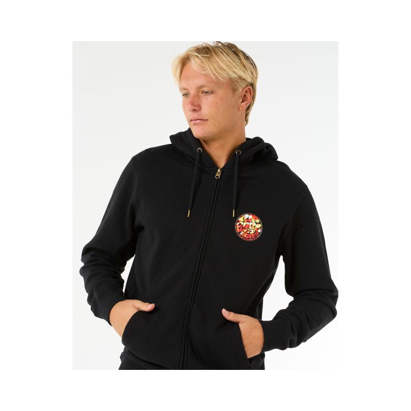 RIP CURL Wettie Passage Icon Zip Thru sweatshirt black
