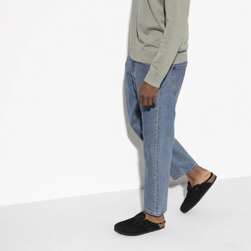 Birkenstock Boston Shearling Black Women's Wool Insulated Clogs in Suede Leather Narrow (0259883) In preparation Your Sports Performance