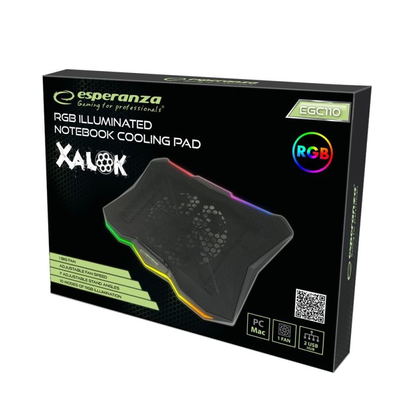 ESPERANZA RGB GAMING COOLING PAD XALOK EGC110 Chłodzenie/Podstawki pod notebooki Your Sports Performance