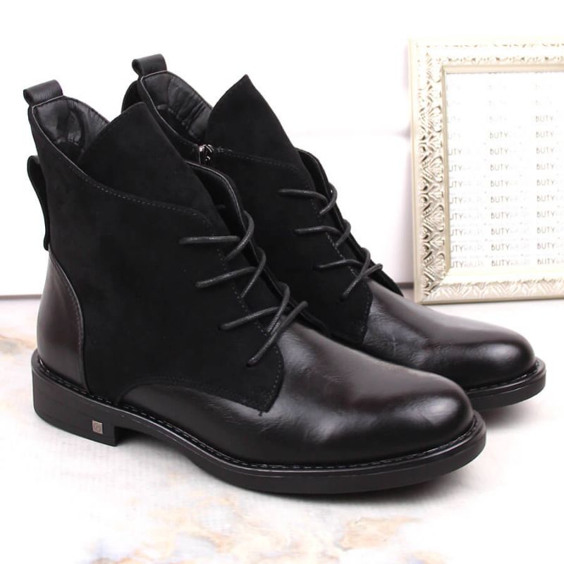 Insulated flat-heeled ankle boots Potocki W WOL88C, black Footwear/Outdoor/Potocki Your Sports Performance