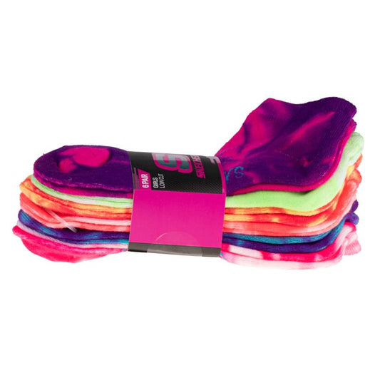 Skechers 6pk Girls Non Terry Tie Dye S107679-MULT multicolor 31-34 In preparation Your Sports Performance