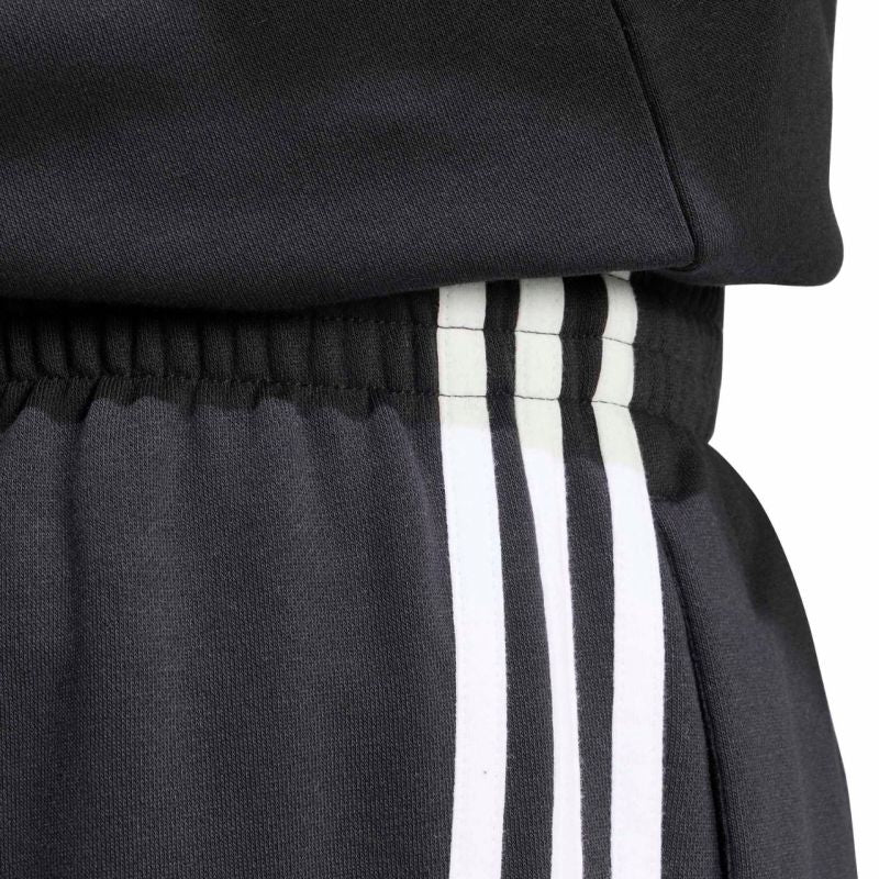 Men's adidas Essentials 3-Stripes Fleece Tapered Cuffed Pants Black KY6526