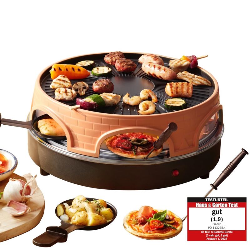 Emerio PO-113255.4 Raclette Grill 1500 W Black, Brown AGD - Produkty/Automaty do pieczenia pizzy Your Sports Performance