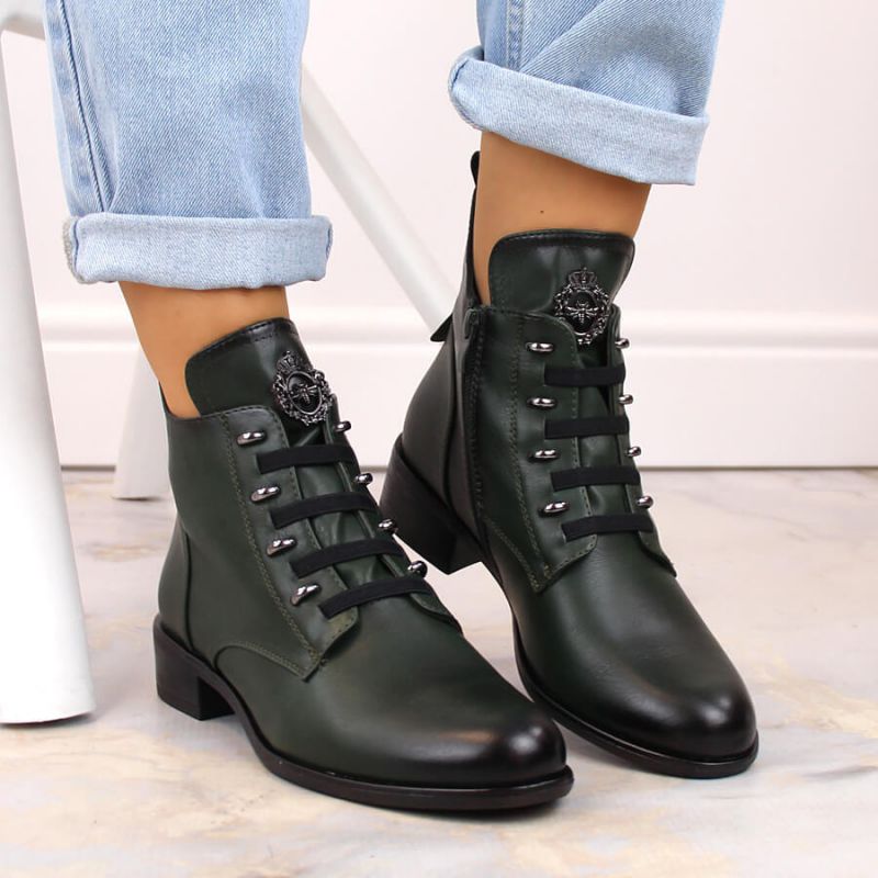Insulated flat-heeled ankle boots Jezzi W JEZ412B green Footwear/Outdoor/Jezzi Your Sports Performance