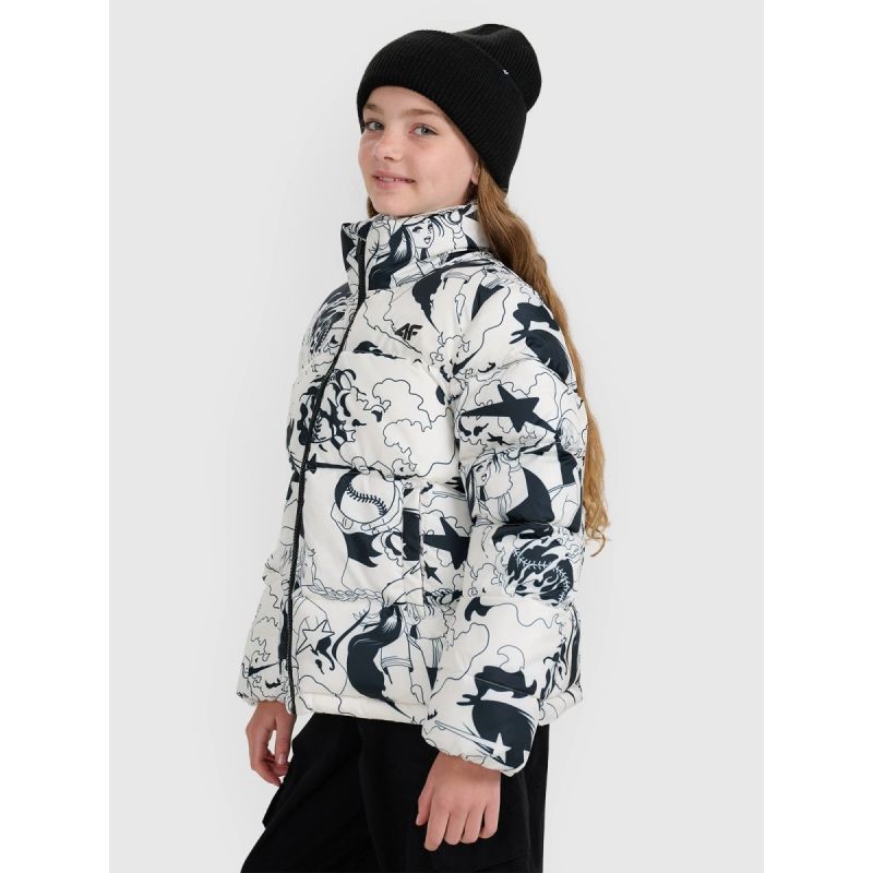 Girls' synthetic-filled down jacket 4F 4FJRAW25TDJAF0748-11A