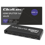 QOLTEC SPLITTER 4XHDMI 4KX2K | 3.4GB/S Kable i adaptery/Adaptery, przejściówki Your Sports Performance