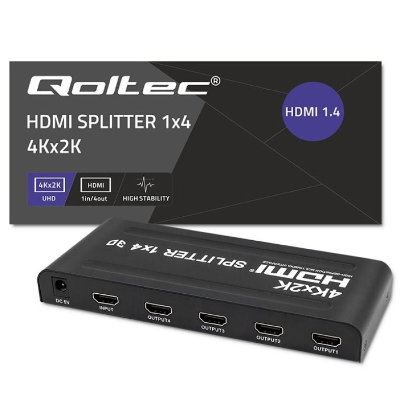 QOLTEC SPLITTER 4XHDMI 4KX2K | 3.4GB/S Kable i adaptery/Adaptery, przejściówki Your Sports Performance