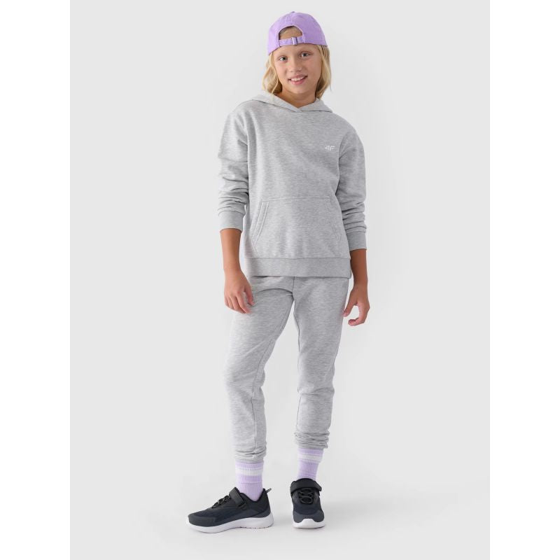 Girls' sweatshirt with hood, open, 4F Junior 4FJWMM00TSWSF1316-27M *Kategoria tymczasowa Your Sports Performance