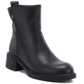 Women’s black leather block-heel ankle boots Vinceza 67033