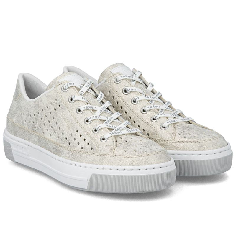 Women's comfortable, soft, beige openwork shoes Rieker L8849-60 Rieker