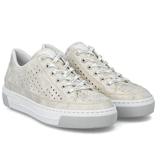 Women's comfortable, soft, beige openwork shoes Rieker L8849-60 Rieker