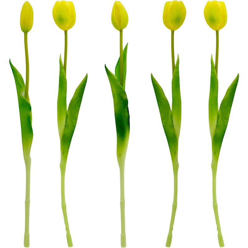 BOUQUET OF 5 YELLOW TULIPS 39 CM LIKE LIFE SPRING DECORATION Home and Garden/Equipment Your Sports Performance