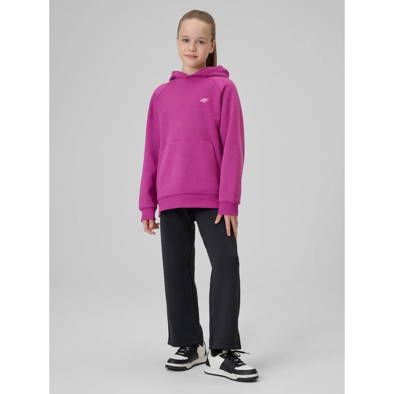 Girls' loose sweatshirt with hood 4F 4FJRSS26TSWSF3040-53S 4f