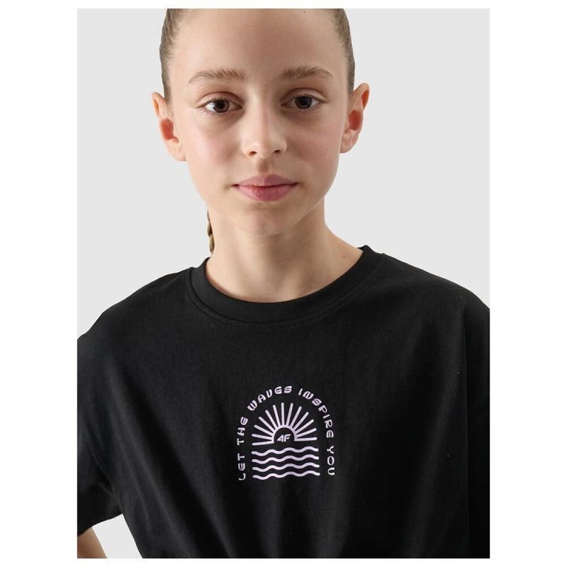 Girls' printed top 4F 4FJWSS25TTSHF1872-20S *Kategoria tymczasowa Your Sports Performance
