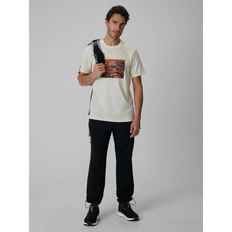 Men's regular printed T-shirt 4F 4FRSS26TTSHM4238-11S