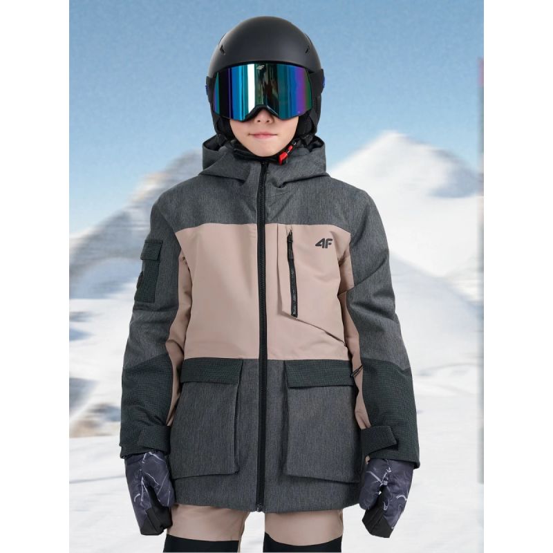 Children's snowboard jacket 10000 membrane 4F 4FJRAW25TTJAU1039-82S *Kategoria tymczasowa Your Sports Performance