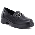 Women's leather lords shoes black Jezzi JH03-2