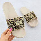 Women's leopard print beach flip-flops for the pool, beige SS274715 Footwear Your Sports Performance