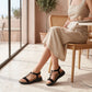 Women's black wedge sandals Artiker 58C0007