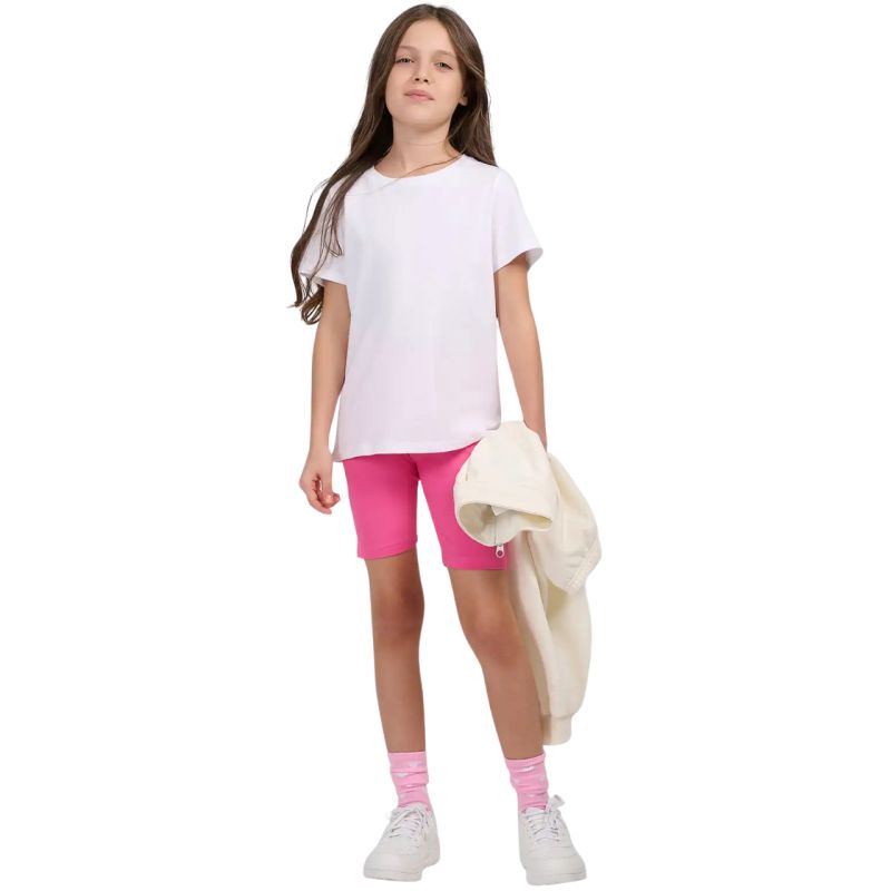 Girls' shorts 4F CAS F028 dark pink 4FJWSS26TSTIF028 53S