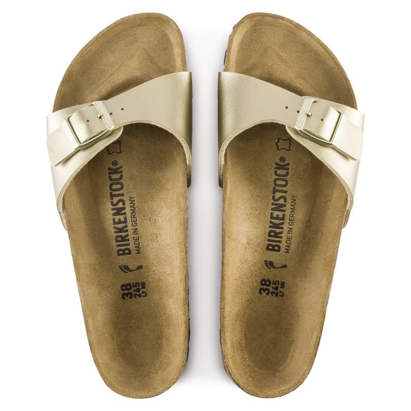 Birkenstock Madrid Birko-Flor Gold women's regular wide gold flip-flops (1016106) Footwear/Lifestyle/Brinkenstock/Klapki/chodaki Your Sports Performance