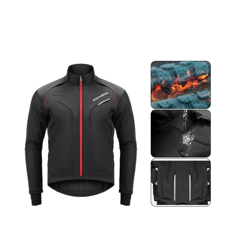 Rockbros Winter Cycling Jacket Black 2XL Rockbros/Odzież Rowerowa/Kurtki Your Sports Performance