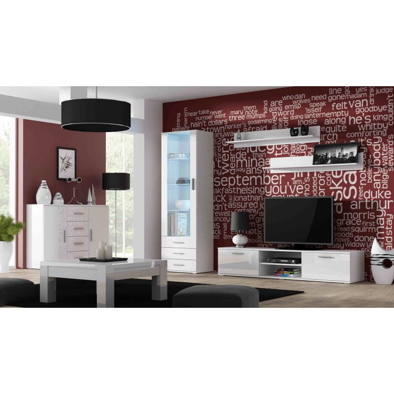 SOHO S1 display cabinet white/gloss white Bufety i witryny/Bufety i witryny na drewnianej podstawie Your Sports Performance