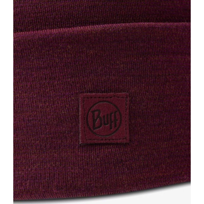 BUFF HEAVYWEIGHT MERINO WOOL LOOSE HAT SOLID TIBETAN RED Odzież militarna/Nakrycia głowy Your Sports Performance