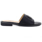 Women's black leather flip-flops S.Barski KV61-6019 S.Barski