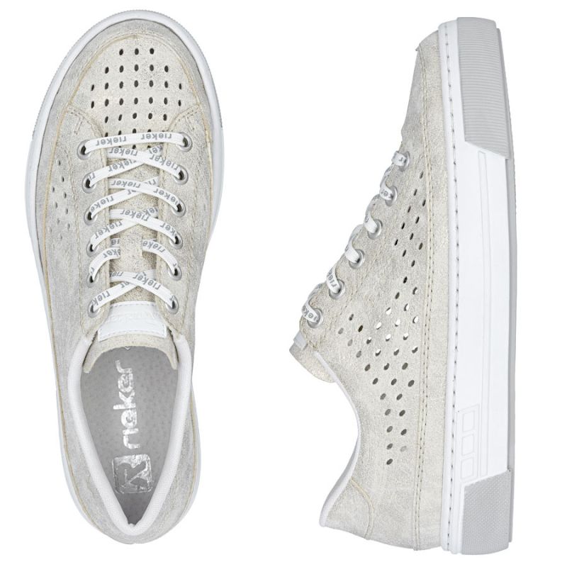 Women's comfortable, soft, beige openwork shoes Rieker L8849-60 Rieker