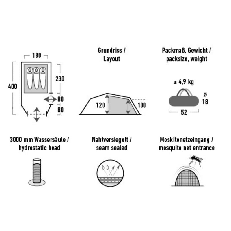 High Peak Falcon 3 Tent 10329 Accessories/Tourist equipment Your Sports Performance