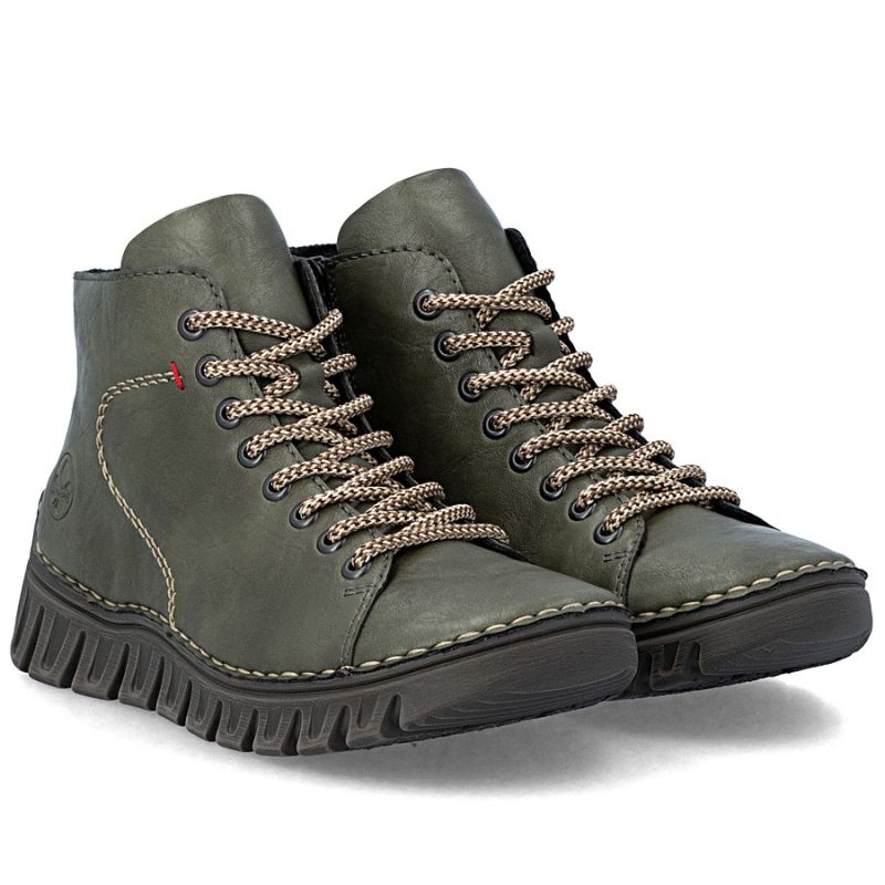 Women's ankle boots, green, insulated, Rieker 57501-54