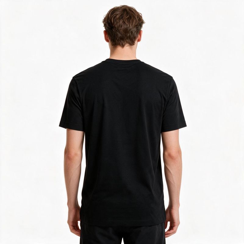 Paul&Shark men's cotton T-shirt, black - model 26411035-11, classic cut, high-quality cotton