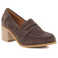 Women's suede brown lords heeled shoes M.Daszyński MR2201D-3A To be categorized Your Sports Performance