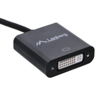 Lanberg AD-0007-BK Adapter (DisplayPort M - DVI-D F; 0.10m; black) Kable i adaptery/Adaptery, przejściówki Your Sports Performance