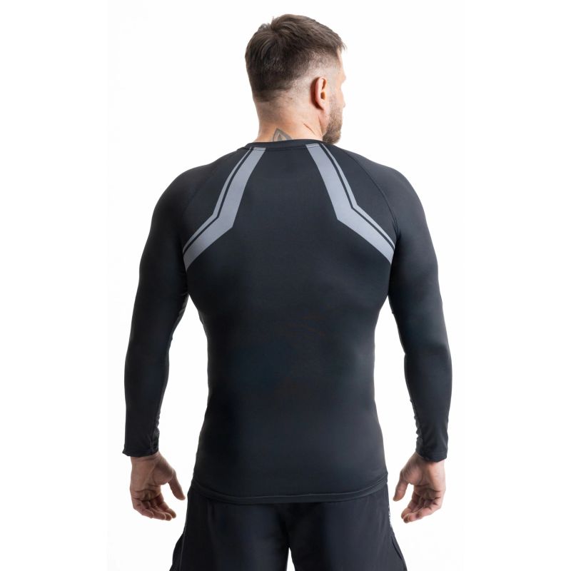 Gray long sleeve rashguard with DBX Bushido logo ODZIEŻ - Koszulki treningowe Your Sports Performance