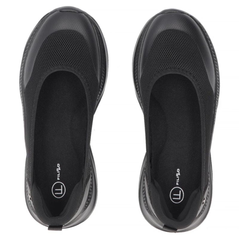 Black Filippo DP7599 textile platform shoes Filippo