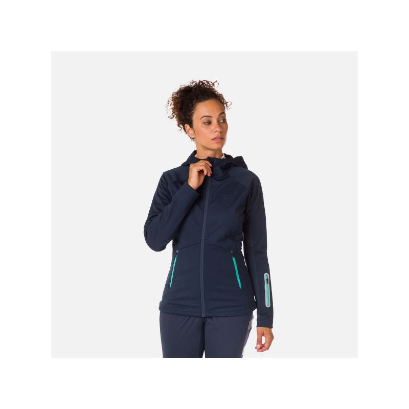 ROSSIGNOL W Softshell Hoodie Jacket Jkt Navy Blue Import z PMSport Your Sports Performance