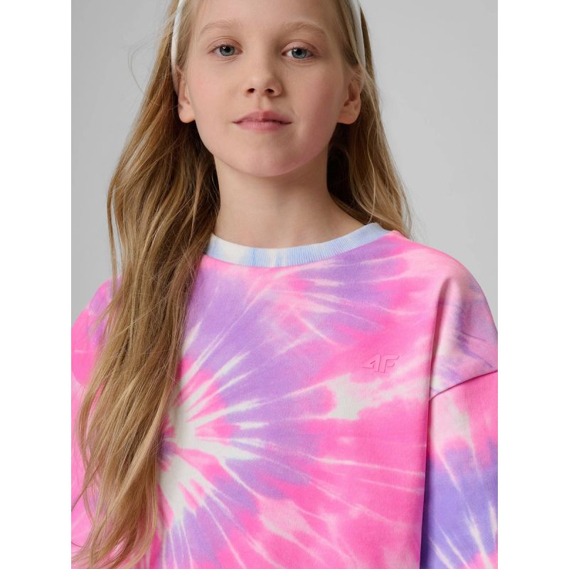 Girls' loose sweatshirt without hood 4F 4FJRSS26TSWSF2935-90A