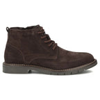 Men's leather ankle boots, unlined, suede, dark brown, Filippo MBT8318