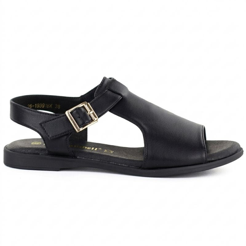 Women's black leather sandals Cambell 19391 Cambell