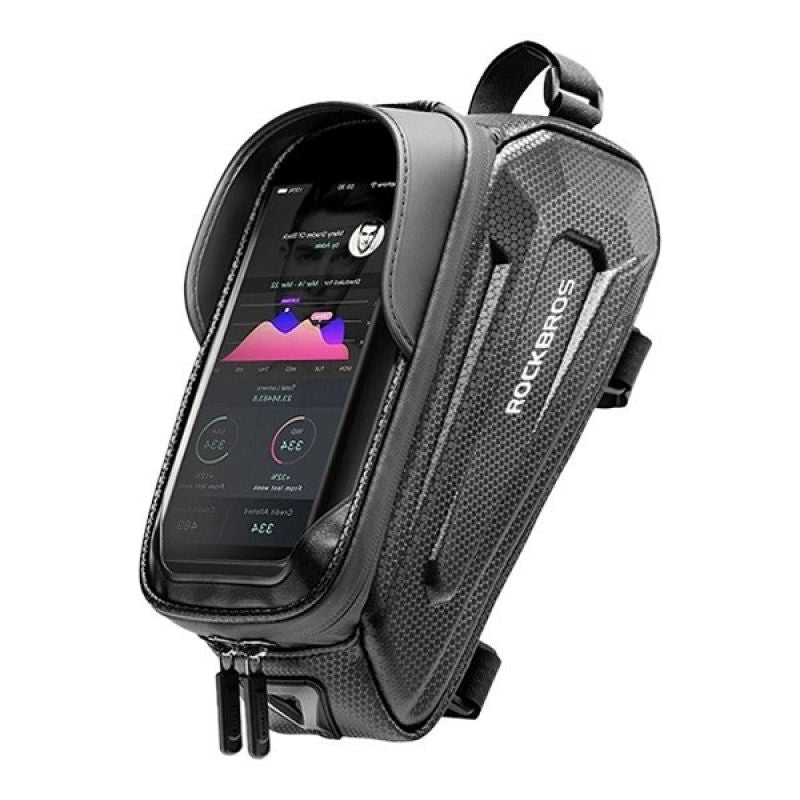 Rockbros B68-1 frame-mounted bicycle bag with phone pocket, 1.7l, black Import z Action/Rowery i akcesoria/Torby i sakwy Your Sports Performance