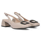 Leather pumps with block strap, beige, Filippo DP6183 Rieker