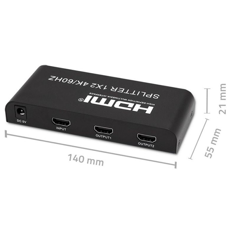 QOLTEC SPLITTER 2XHDMI 4KX2K | 6GB/S | 60HZ Kable i adaptery/Adaptery, przejściówki Your Sports Performance