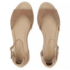 Filippo DS7635 Women's Taupe Leather Wedge Sandals Filippo
