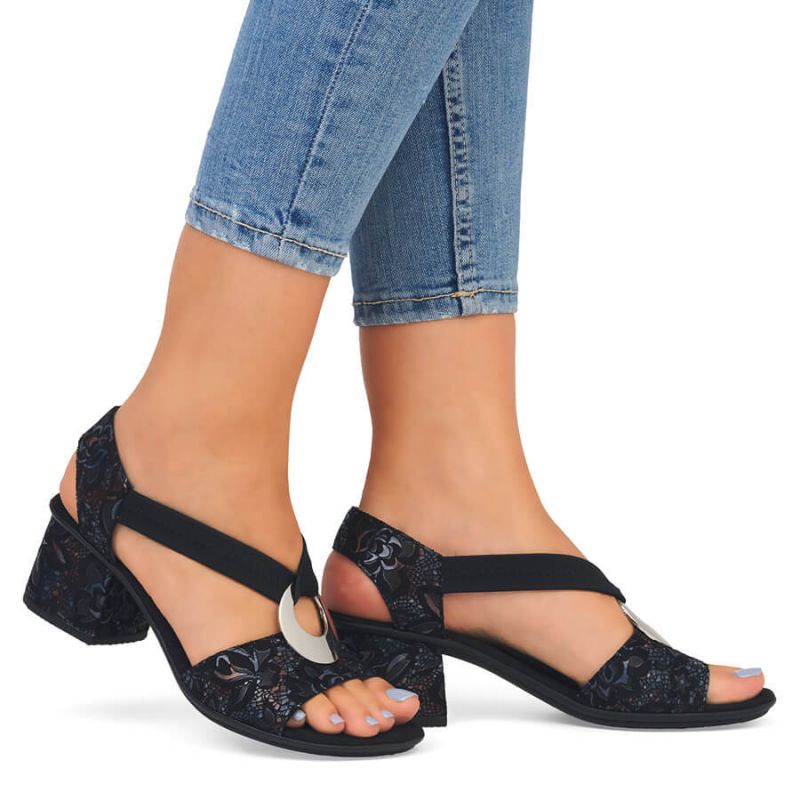 Comfortable Rieker W RKR679 black sandals Footwear/Lifestyle/Rieker Your Sports Performance