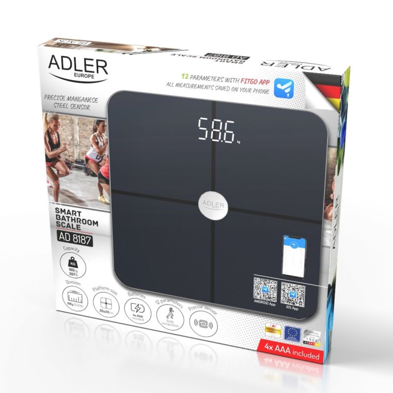 ADLER AD 8187b bathroom scale black AGD - Produkty/Wagi łazienkowe Your Sports Performance