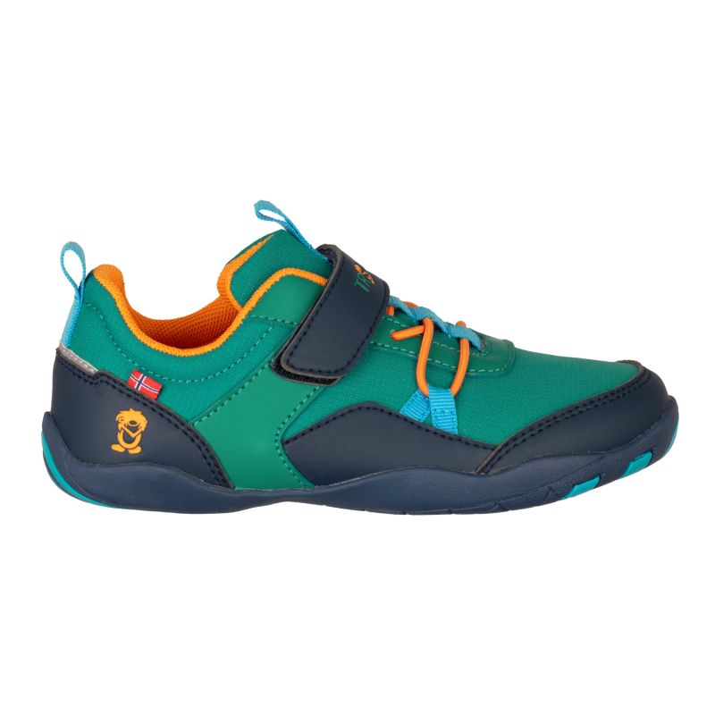 Trollkids Skaland Barefoot Hiker Shoes in Sea Green/Madeire Blue/Sahara Sunset