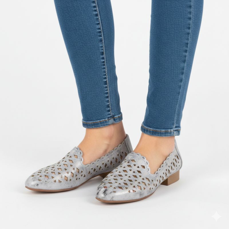Women's openwork gray and silver shoes Jezzi ASA222 To be categorized Your Sports Performance